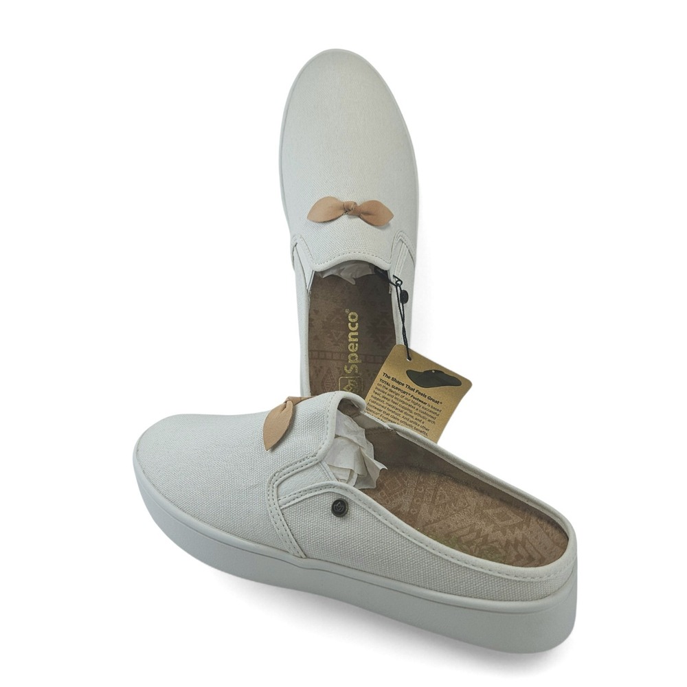 Spenco Slide Women 8.5 Canvas Comfort Shoe Slip On Mule Arch Support Cushioned